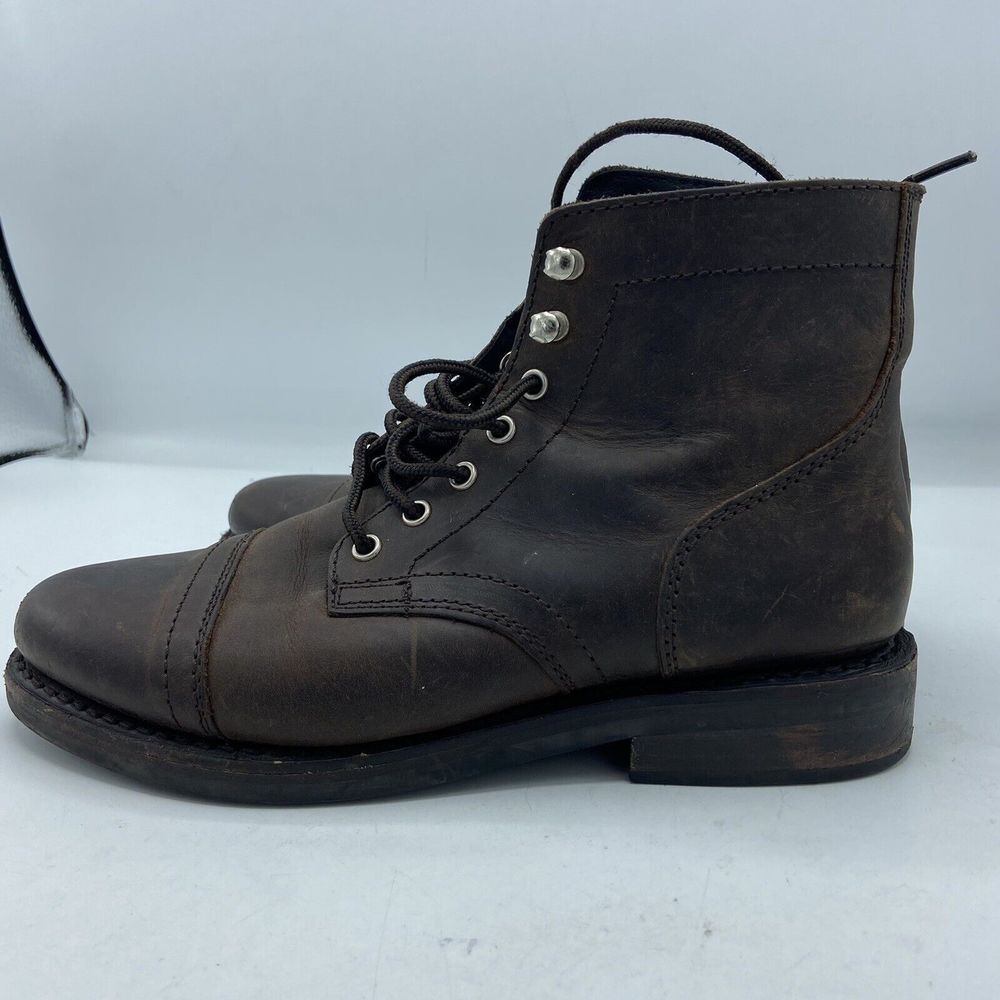 Thursday Boot Co Captain Mens Size 7 Cap Toe Boots Brown Leather (Defect) - Picture 2 of 8